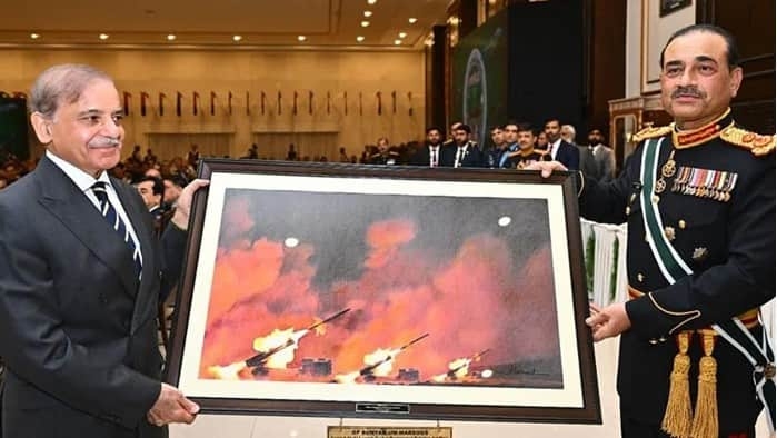 Pakistans Latest Masterpiece: Munir Gift Chinese Drill Photo As Op Bunyan Memento To PM Shehbaz Sharif, Netizens Mock