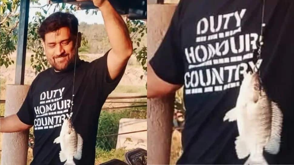 MS Dhoni Spotted Fishing In Patriotic Gear Amid IPL 2025 Exit And Retirement Buzz