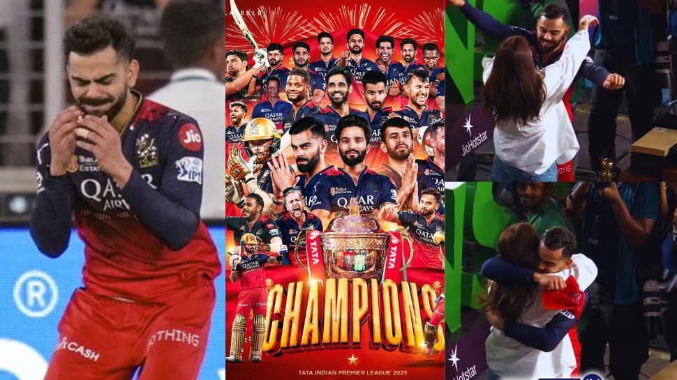 Virat Kohli's Tears to AB de Villiers' Emotional Hug: RCB Finally Win IPL After 18 Seasons Of Heartbreak - Check Winning Moments In Pics