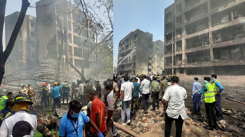 Ahmedabad Plane Crash: Video Emerges From Crash Site; Rescue Ops Underway- Watch