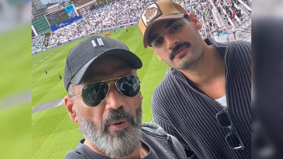 Ahan and Suniel Shetty Celebrate Team India's Thrilling Win Over England At The Oval