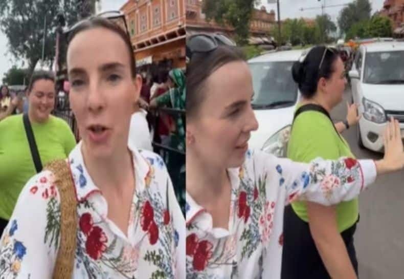 WATCH: Russian Tourist Masters Desi Jugaad Of Road-Crossing In Jaipur, Calls It ‘Mission Complete'