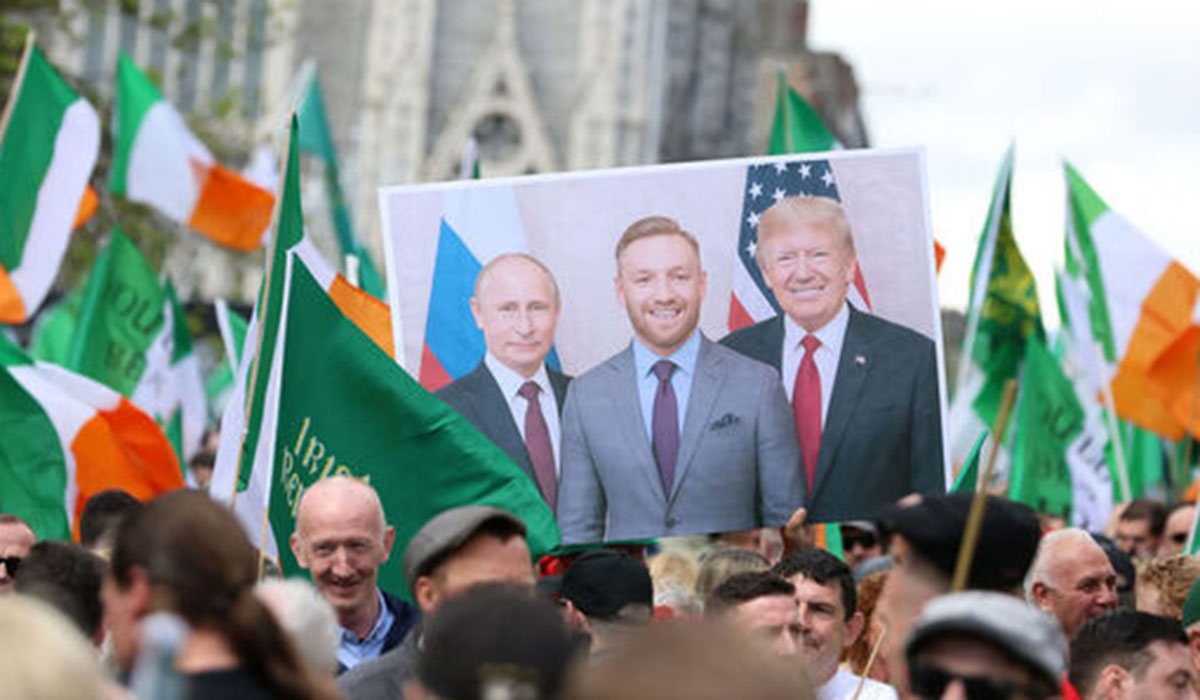 'And there you have it' -- Joe Brolly reacts to galling poster at protests
