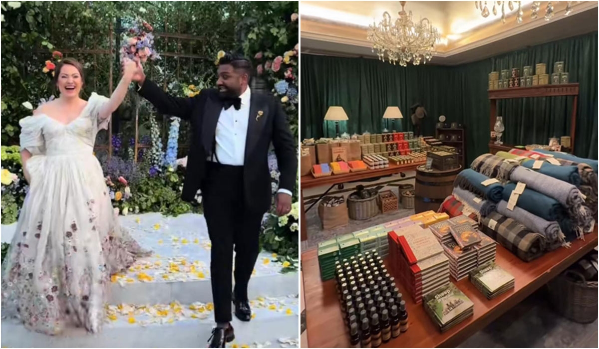 Inside the gifting lounge at the viral Adare Manor wedding