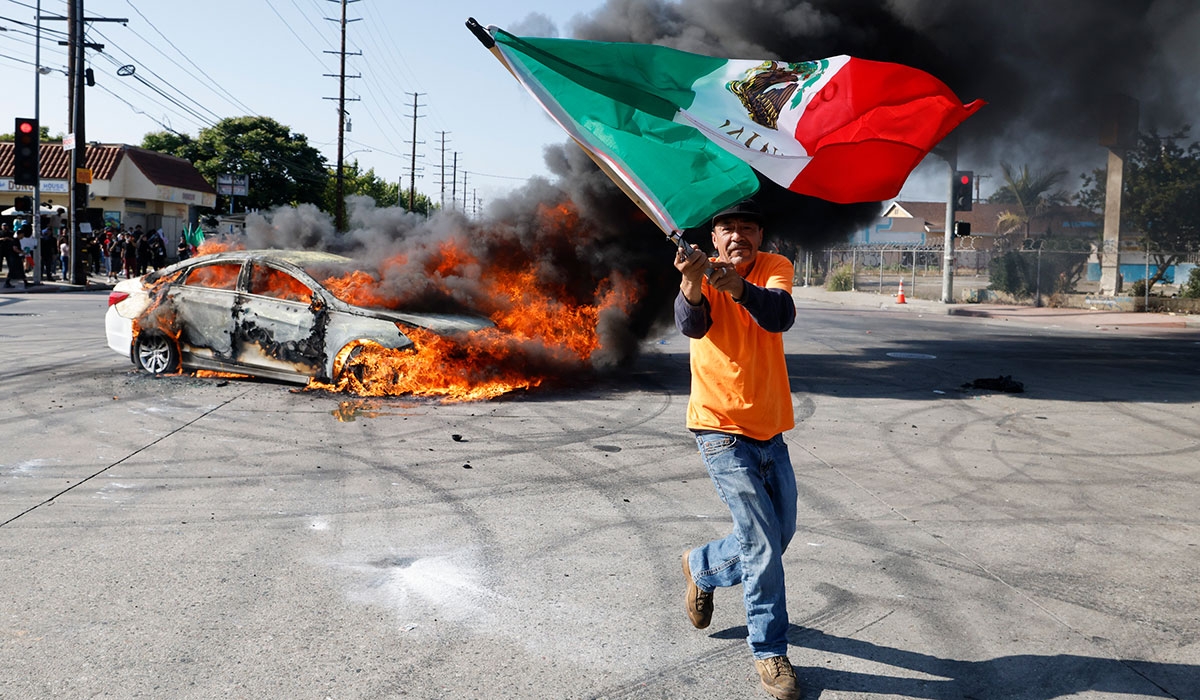 Irish priest, 90, takes to streets of riot-torn LA to 'stand with' immigrant families