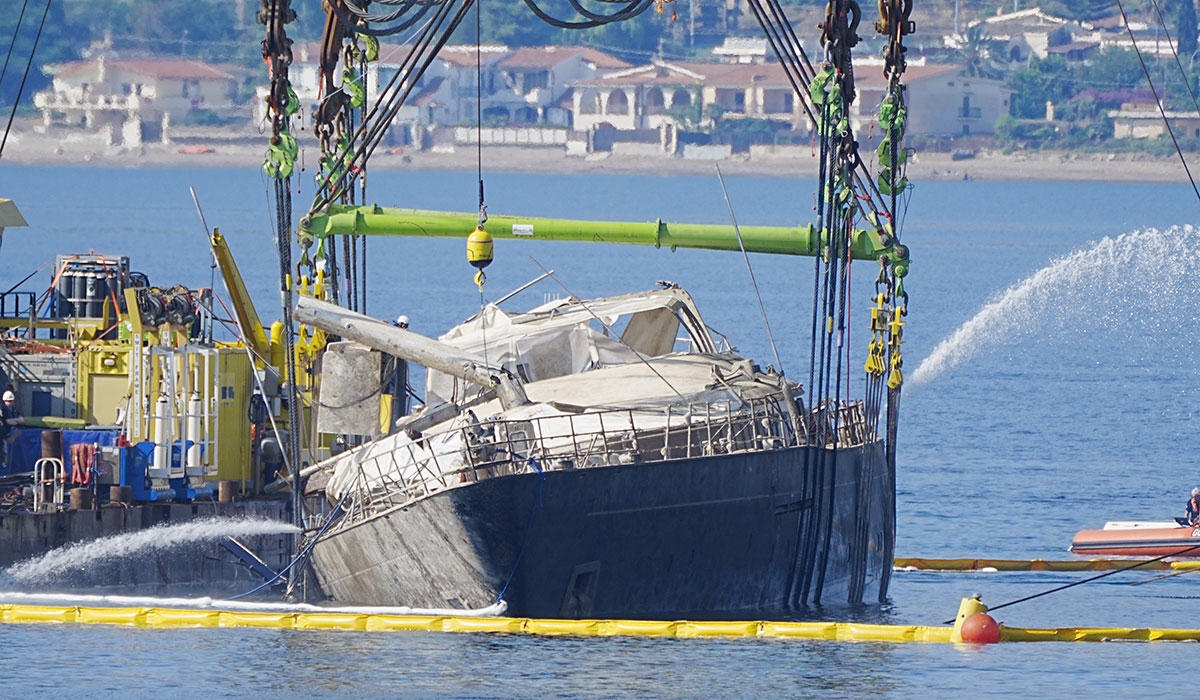 Bayesian wreckage owned by tech tycoon Mike Lynch is lifted from sea floor