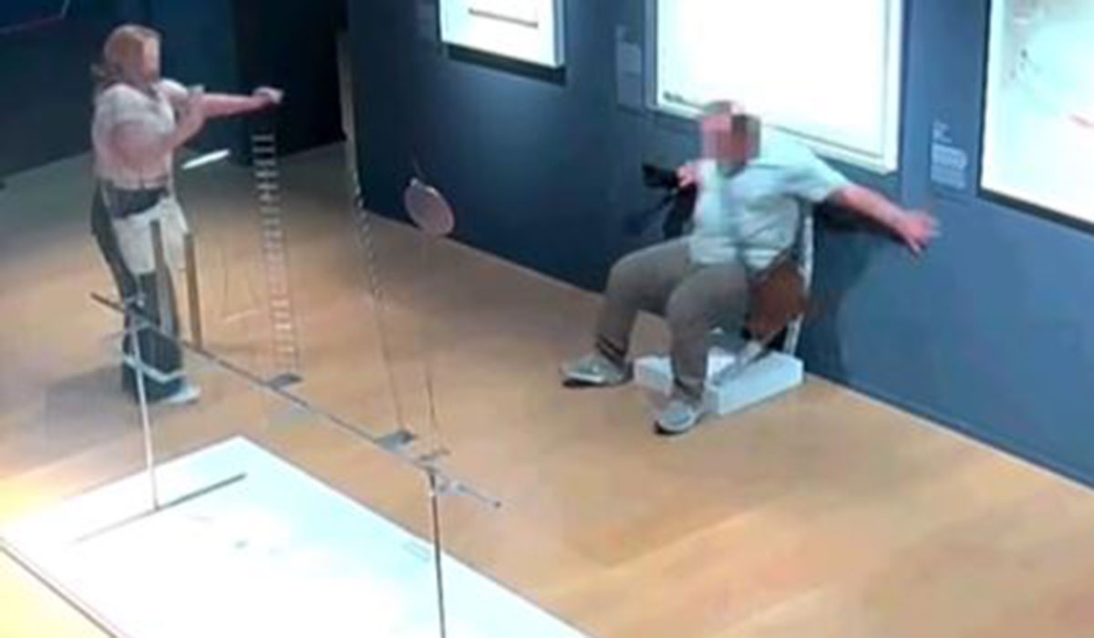 Shocking moment tourist shatters ‘Van Gogh' chair while posing for photos