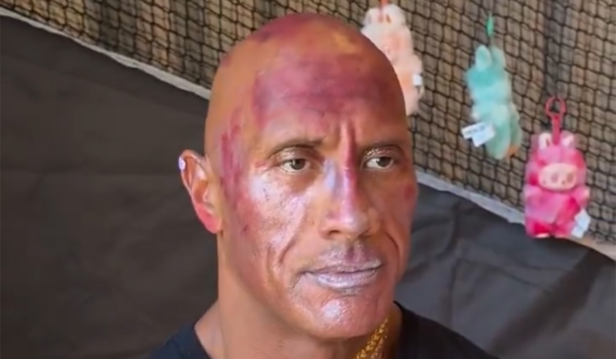 Dwayne Johnson gets glittery makeover from his daughters