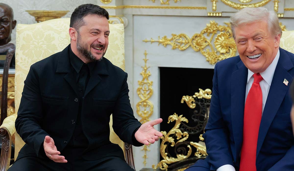 WATCH: Volodymyr Zelensky has epic comeback for journalist complimenting his suit for White House meeting