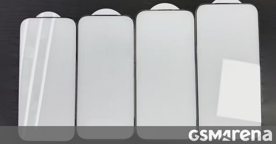 Leaked iPhone 17 screen protectors show display size difference between the four models