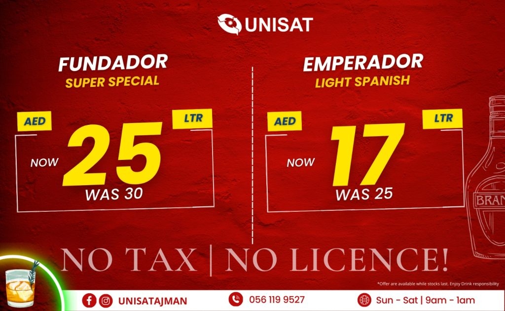 Fundador, Emperador and more Filipino favorites on huge sale at Unisat Ajman!