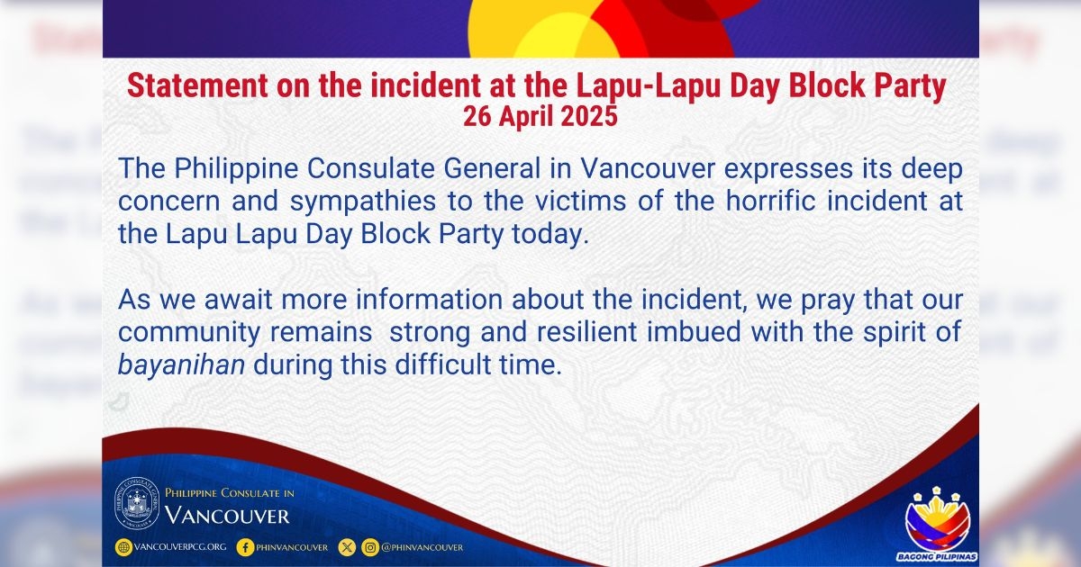 PH Consulate in Vancouver expresses deep concern after deadly festival incident