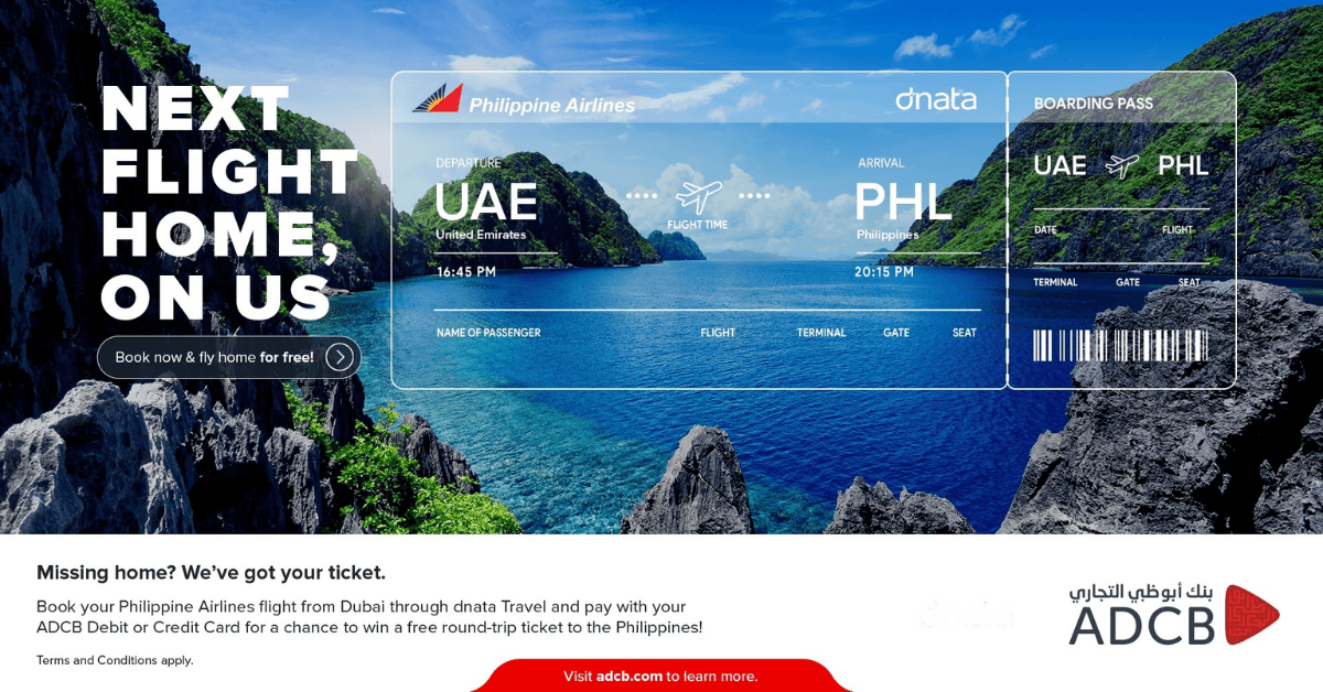 Fly home for free with ADCB, dnata, and Philippine Airlines this Dubai Summer Surprises!