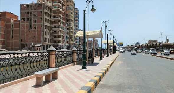 ممشى جديد فى كورنيش القنطرة البيضاء بكفر الشيخ