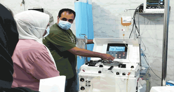 نجاح أول حالة فصل بلازما لمريض بمستشفى منيا القمح