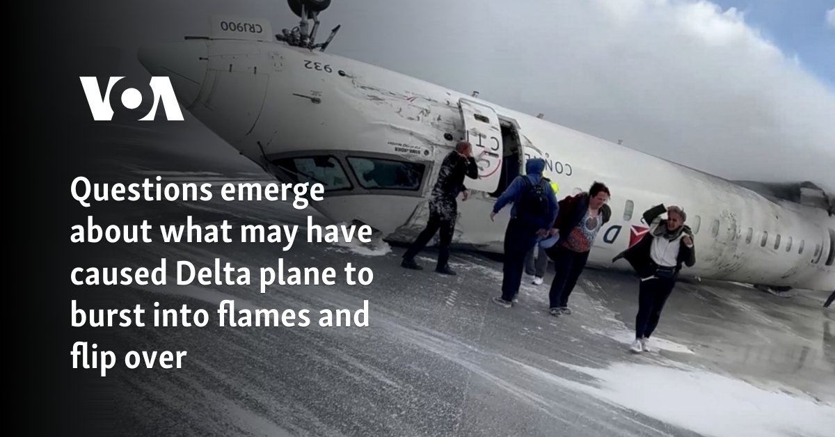Questions emerge about what may have caused Delta plane to burst into flames and flip over
