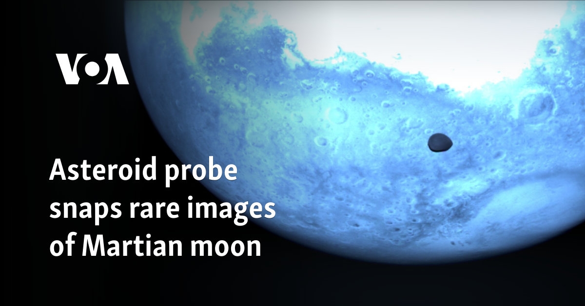 Asteroid probe snaps rare images of Martian moon