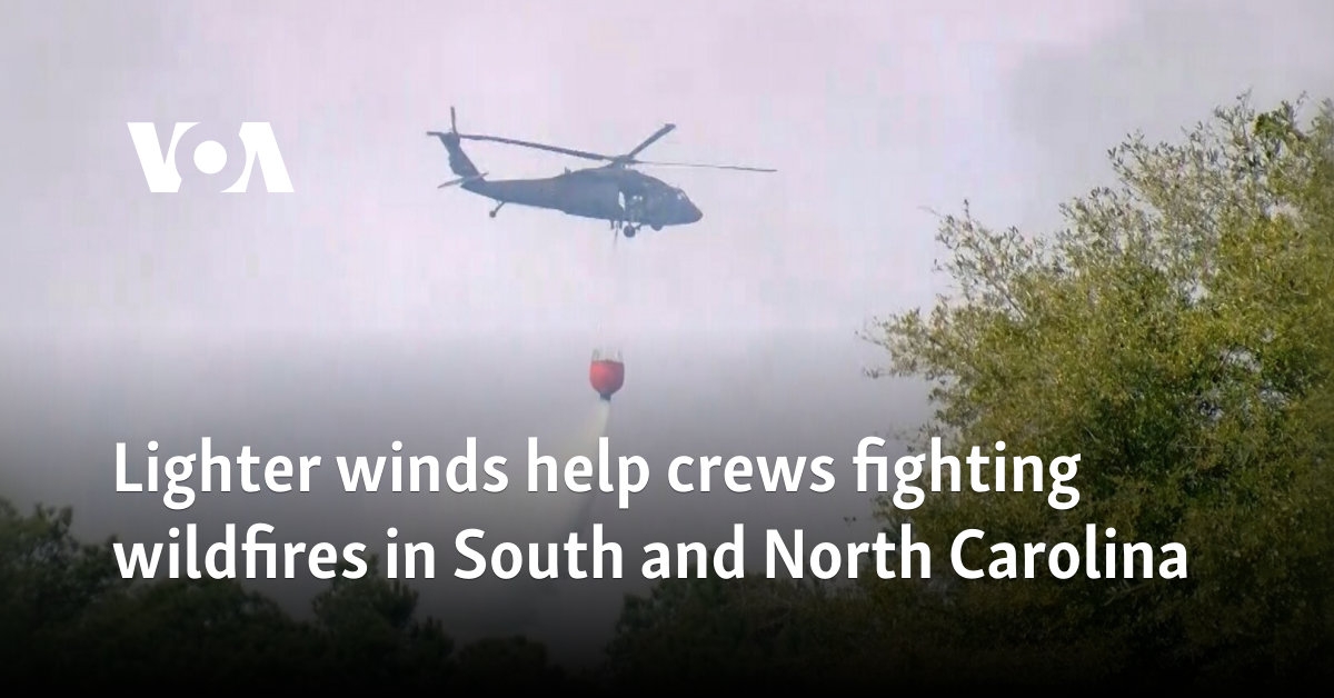 Lighter winds help crews fighting wildfires in South and North Carolina