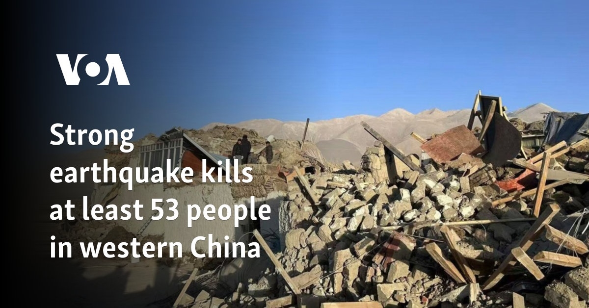 Strong earthquake kills at least 53 people in western China