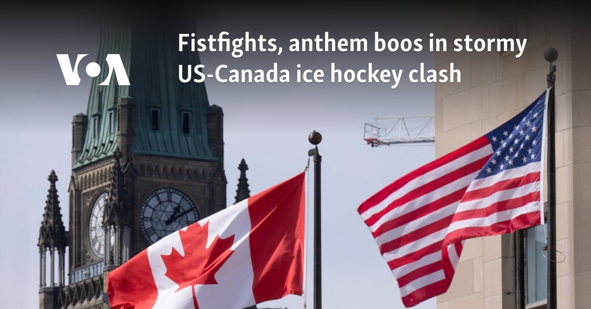 Fistfights, anthem boos in stormy US-Canada ice hockey clash