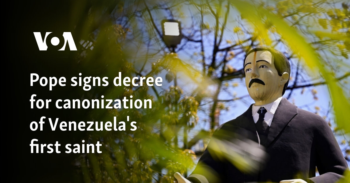 Pope signs decree for canonization of Venezuela's first saint