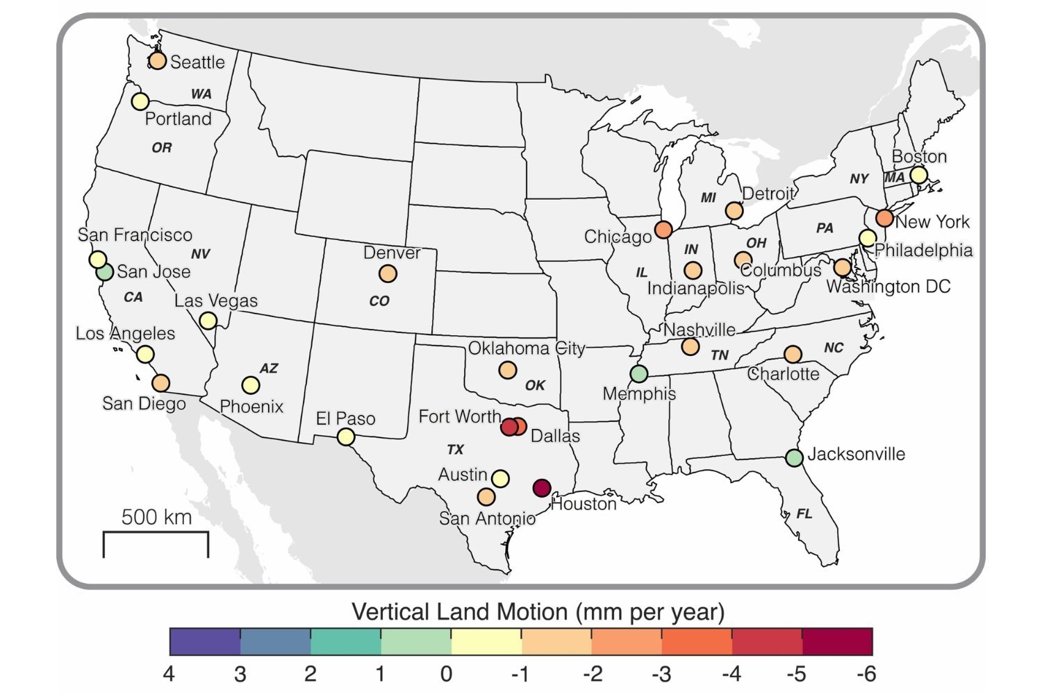 All 28 of the U.S.'s Largest Cities Are Sinking, Study Finds