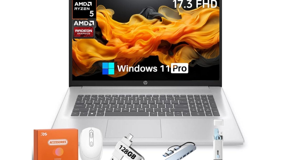 HP 17″ Laptop Bundle (Ryzen 5, 32GB RAM, 1TB SSD) Is 74% Off, 5-Star PC at a Bargain Price