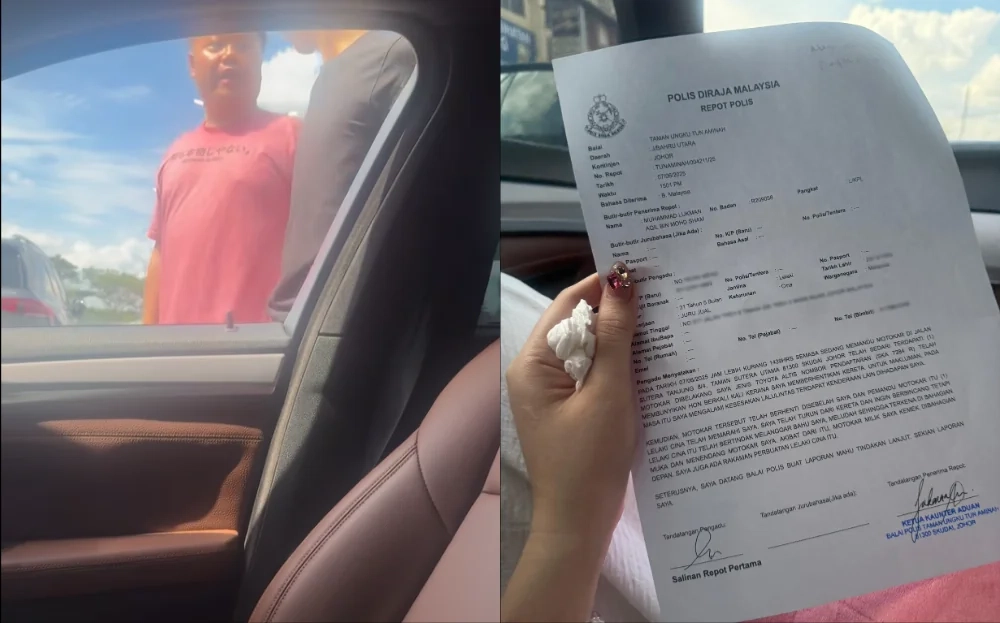 (Video) Driver Of Singapore-Registered Car Spits On & Dents Malaysian's Car Over Traffic Jam