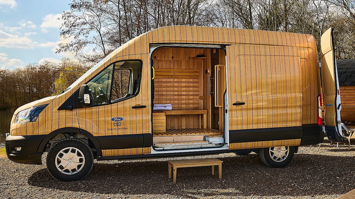 Ford turns electric Transit van into a mobile sauna