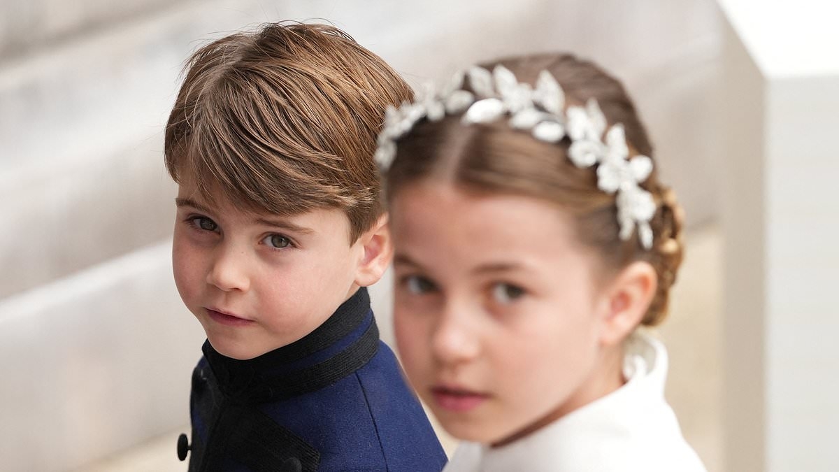 Royal fans notice Prince Louis's adorable mistake during his and Princess Charlotte's national anthem rendition at King Charles's coronation