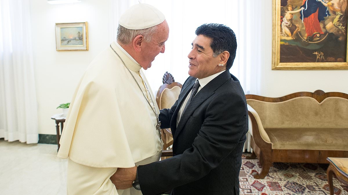 Inside Pope Francis' love of football: The self-confessed admirer of 'The Beautiful Game' rubbed shoulders with Lionel Messi, Ronaldinho and Pep Guardiola - and had a three-word label to describe Diego Maradona