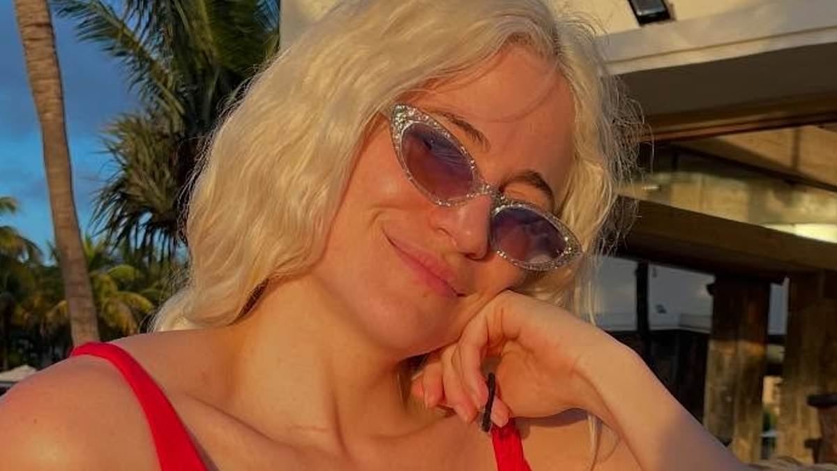 Pixie Lott channels Baywatch in a plunging red swimsuit and models a number of skimpy bikinis during sun-soaked family getaway in Mauritius