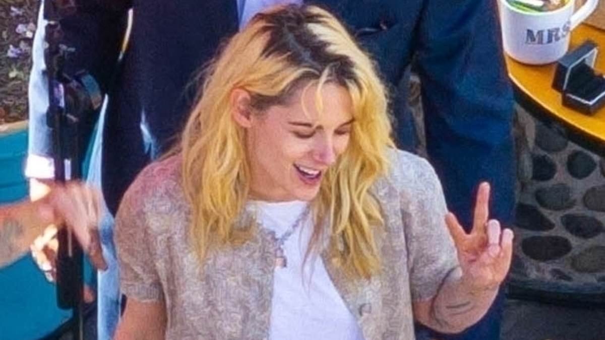 'T-shirt brides' Kristen Stewart and Dylan Meyer choose coordinating but VERY casual outfits for their wedding