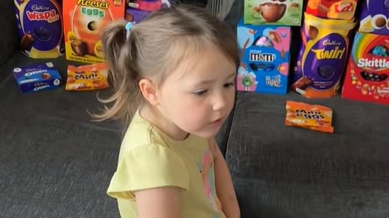 Hilarious moment little girl, three, moans her brother has more Easter eggs than her and counts them up to prove it