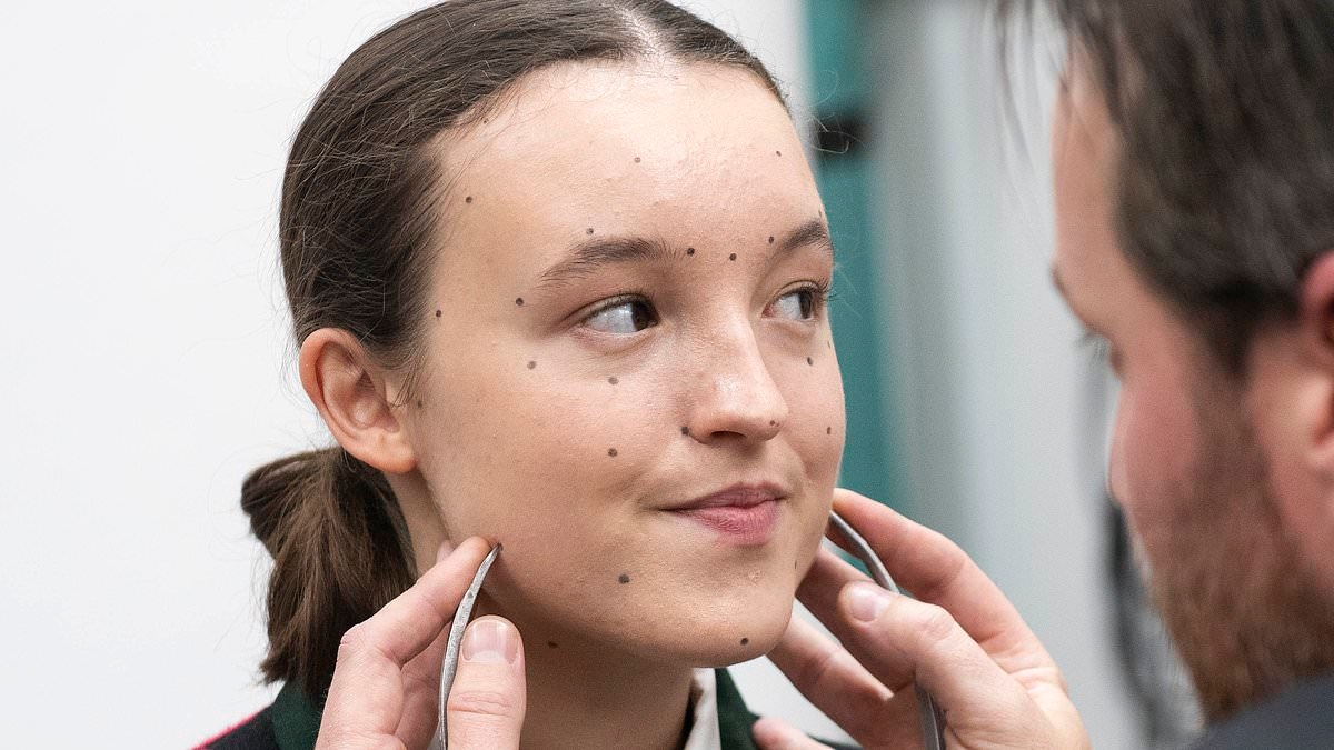 The Last Of Us star Bella Ramsey, 21, looks in good spirits as they get measured for iconic Madame Tussauds waxwork in London