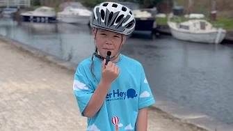 Boy, nine, sets out on epic triathlon challenge to raise £30,000 for charity in memory of beloved cousin who died of cancer