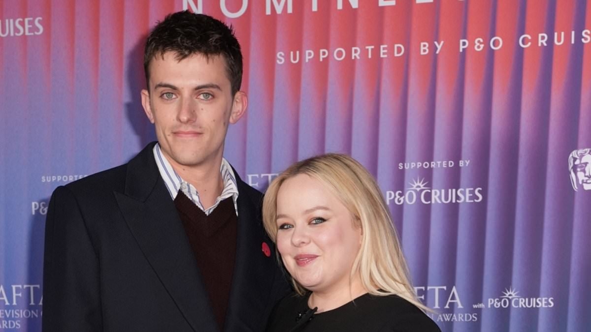 Nicola Coughlan, 38, looks smitten with boyfriend Jake Dunn, 25, as they make their red carpet debut at the Bafta TV Craft Award nominees party