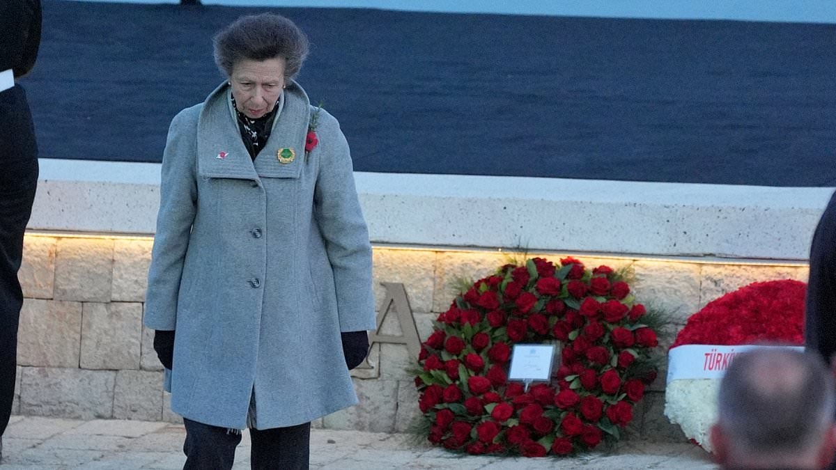 Princess Anne pays solemn Anzac Day tribute in Gallipoli while the Duchess of Edinburgh leads dawn service in Hyde Park