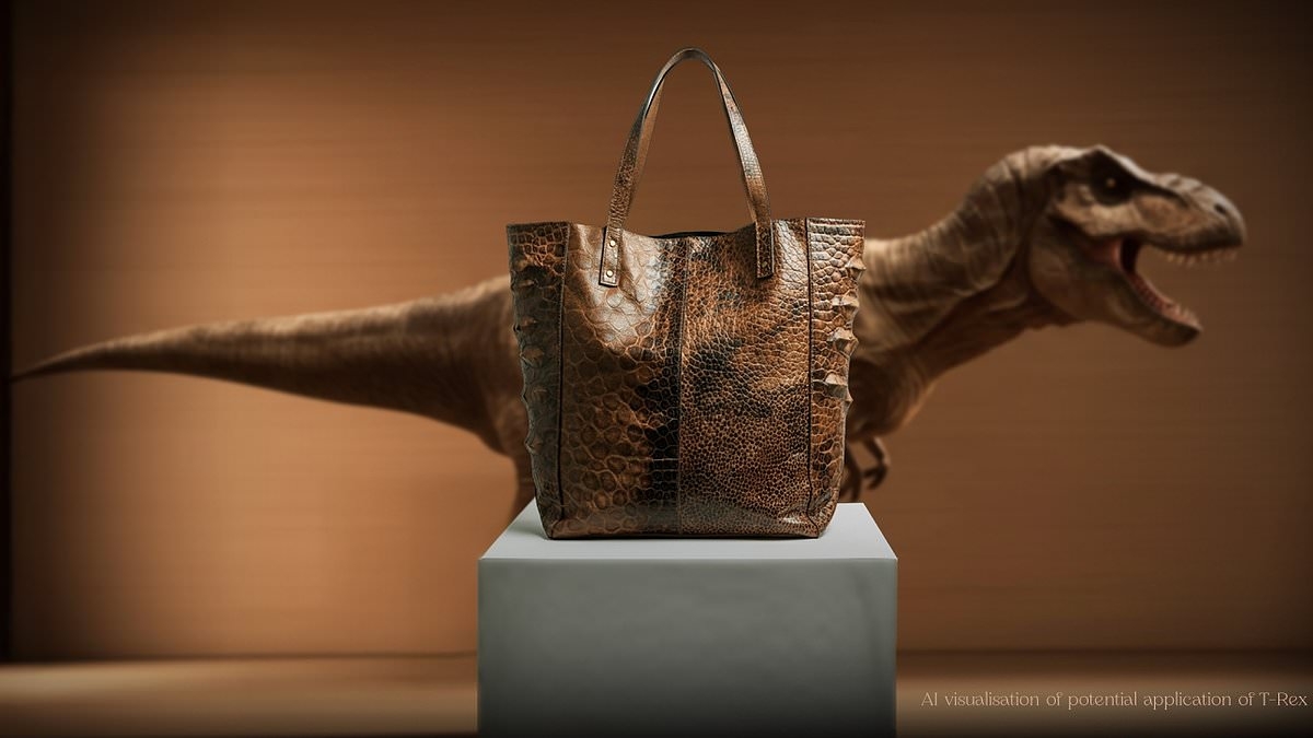 Your next jacket could be made from a DINOSAUR: Scientists are using fossilised collagen to create the world's first T.Rex leather