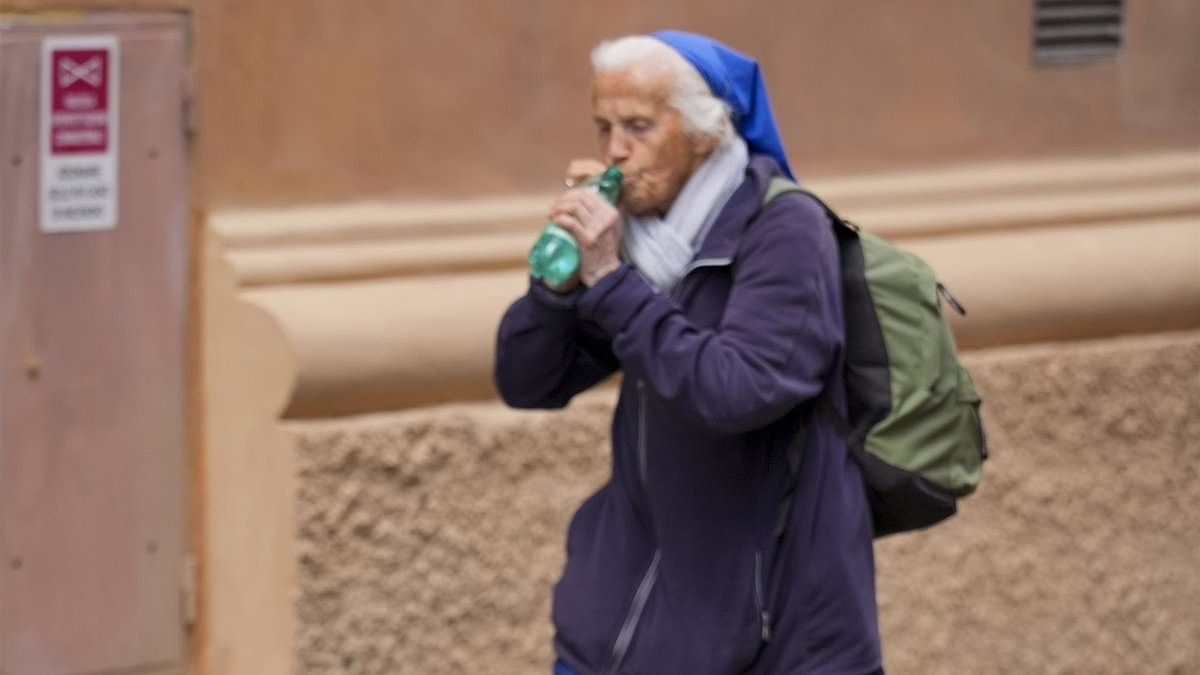 Nun whose emotional farewell to Pope Francis was seen around the world returns to say one last goodbye hours before the pontiff's coffin is sealed
