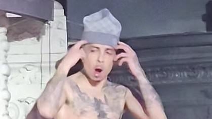 N-Dubz star Dappy is seen 'getting angry' and swearing at a fan on stage during a £6 gig as they derail his performance