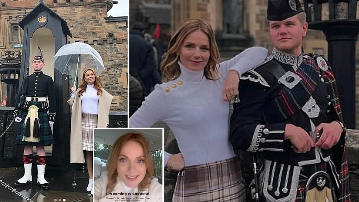 Geri Halliwell-Horner poses at Edinburgh Castle - six years after near-identical image