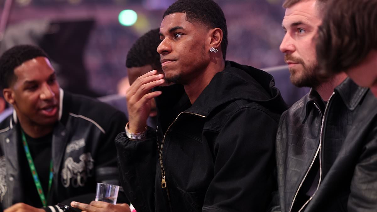 Maya Jama joins Marcus Rashford and Declan Rice ringside for Chris Eubank Jr and Conor Benn clash - as other stars including Idris Elba and KSI also settle in for grudge bout