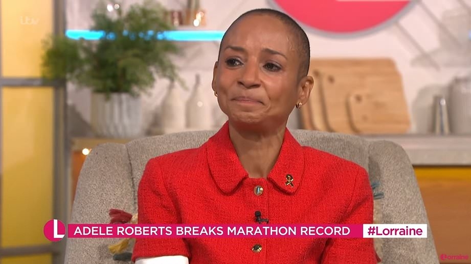 Adele Roberts breaks down in tears live on Lorraine as she receives emotional message from her cancer nurse after 'extraordinary' marathon world record