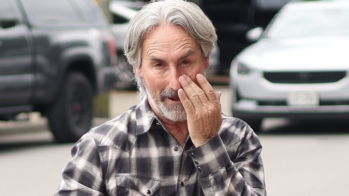 American Pickers star Mike Wolfe gets emotional as he's pictured saying a tearful goodbye
