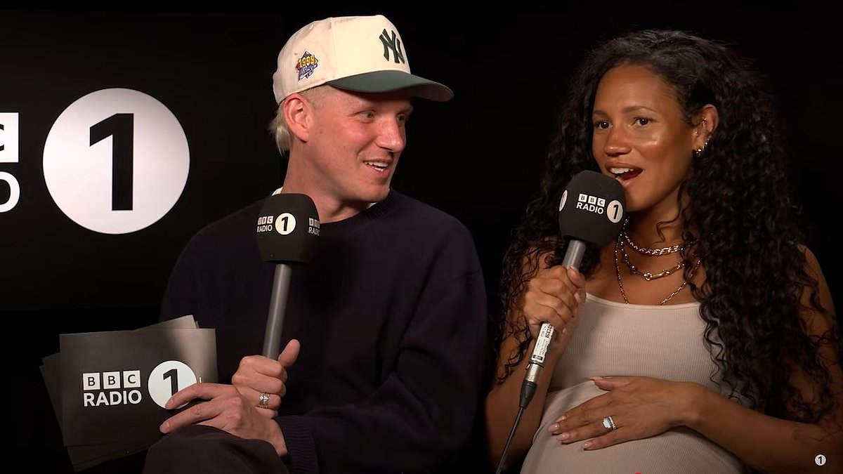 EXCLUSIVE BBC Radio 1 presenter Vick Hope sparks pregnancy rumours as she is seen tenderly cradling a 'baby bump' - two years after she married DJ Calvin Harris in a lavish Ibiza ceremony