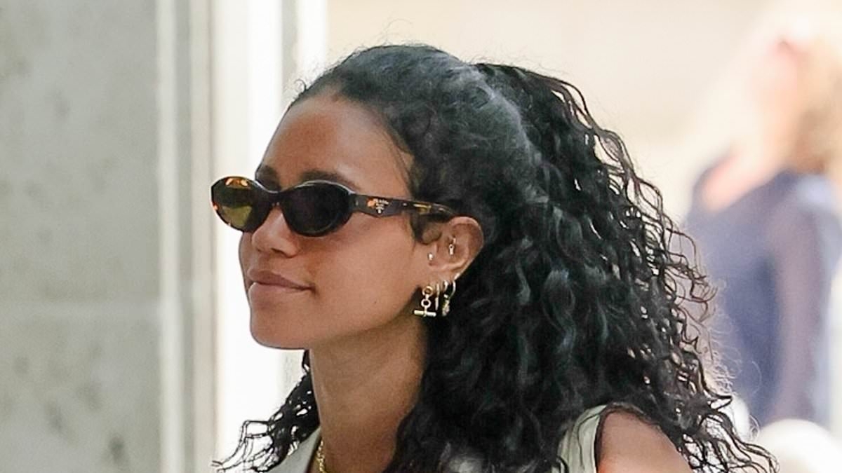 Vick Hope flashes her stomach in stylish white buttoned tank top as she is seen for the first time after sparking pregnancy rumours