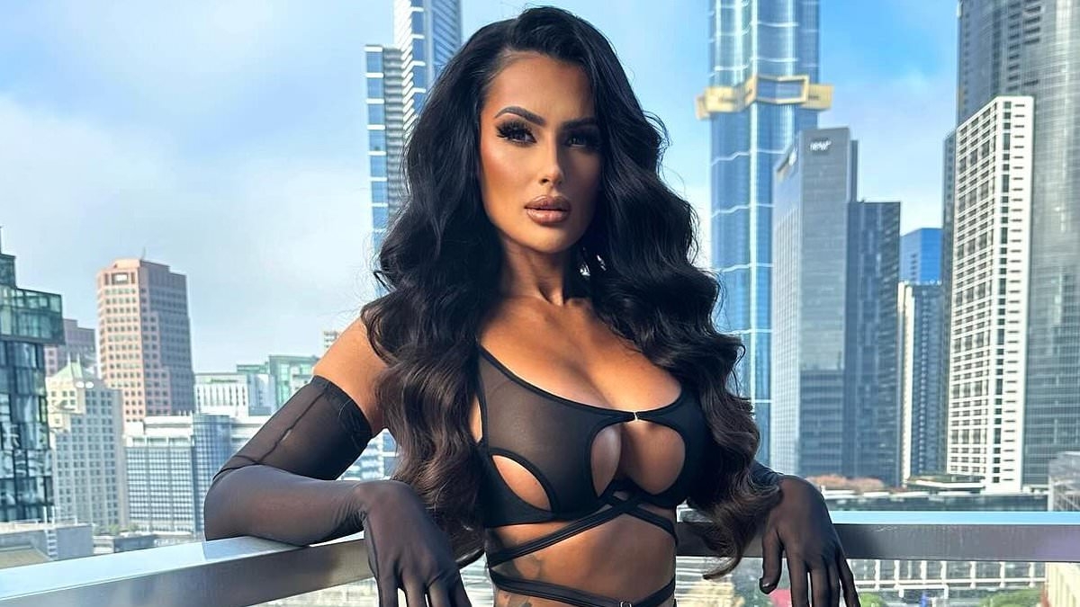 Jailbird NRL WAG Arabella Del Busso puts on a show for Melbourne office workers as she seductively strips on a high-rise balcony