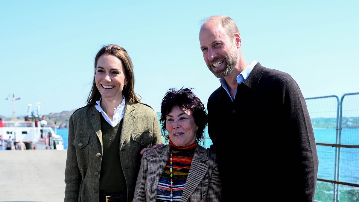 A Ruby Celebration! Prince William and Princess Kate are all smiles as they bump into comedian on wedding anniversary trip