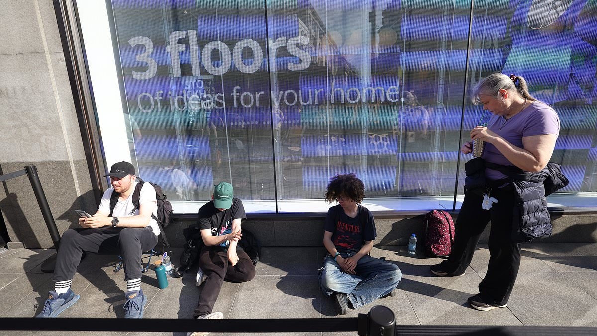 Hungry for meatballs! Shoppers queue to be first into IKEA's new £450million Oxford Street flagship as flatpack chain reveals which areas are next on list for a High Street store